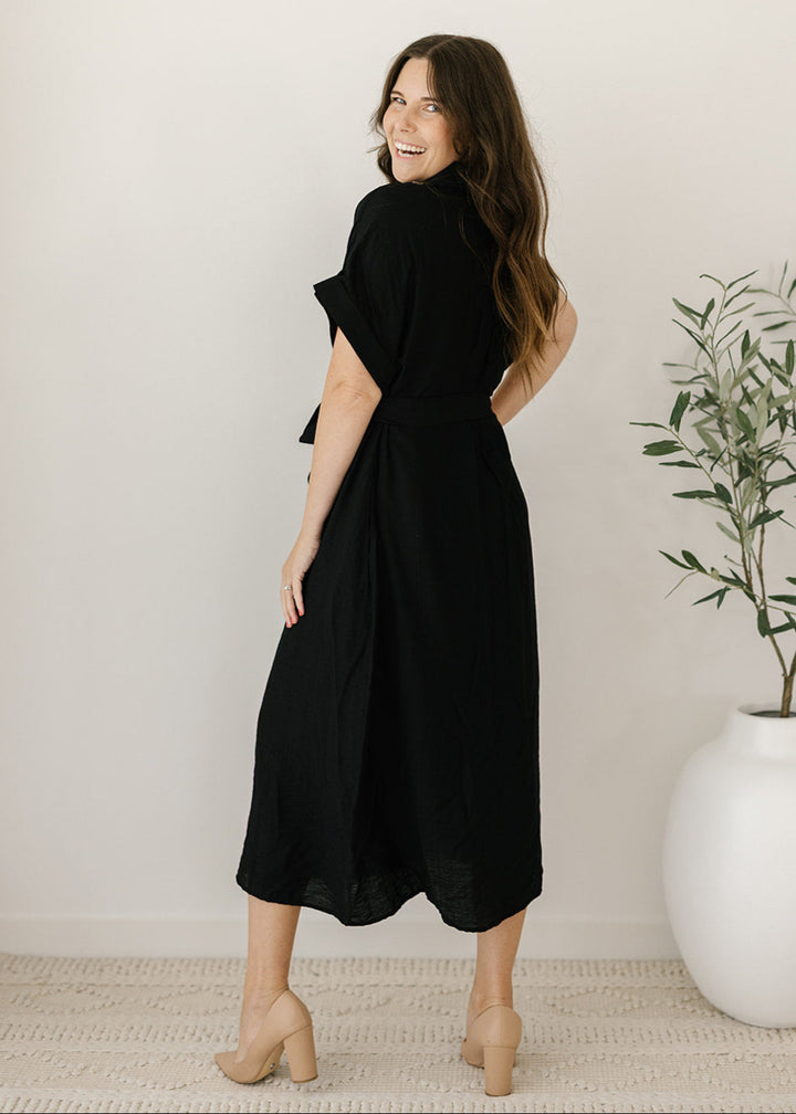 Elowyn Midi Dress in Black