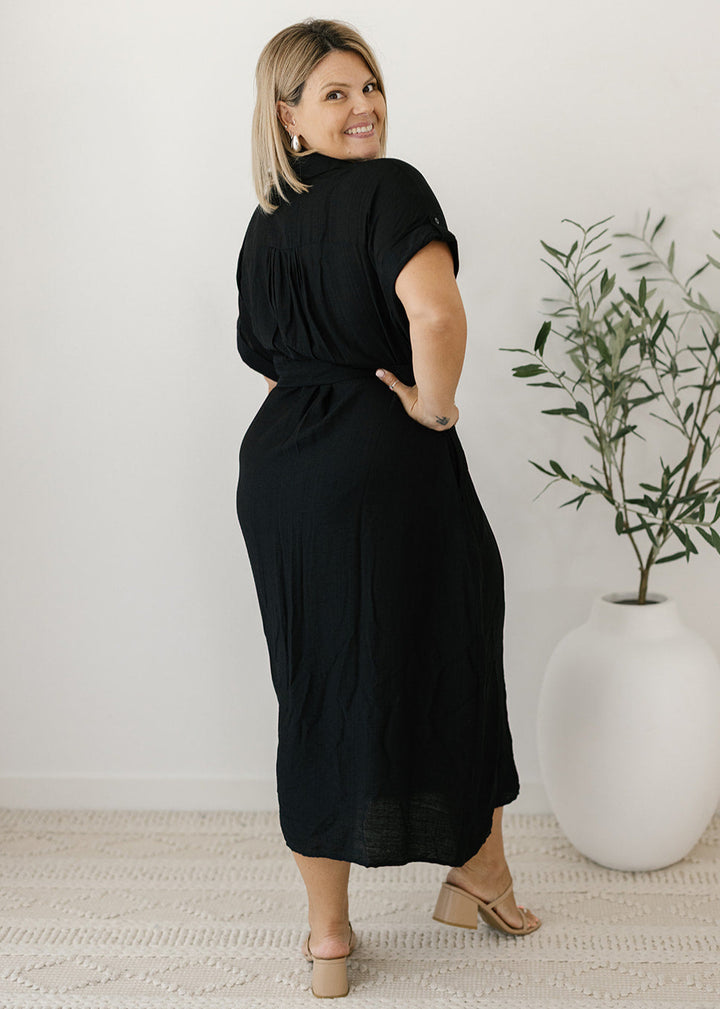 Elowyn Midi Dress in Black