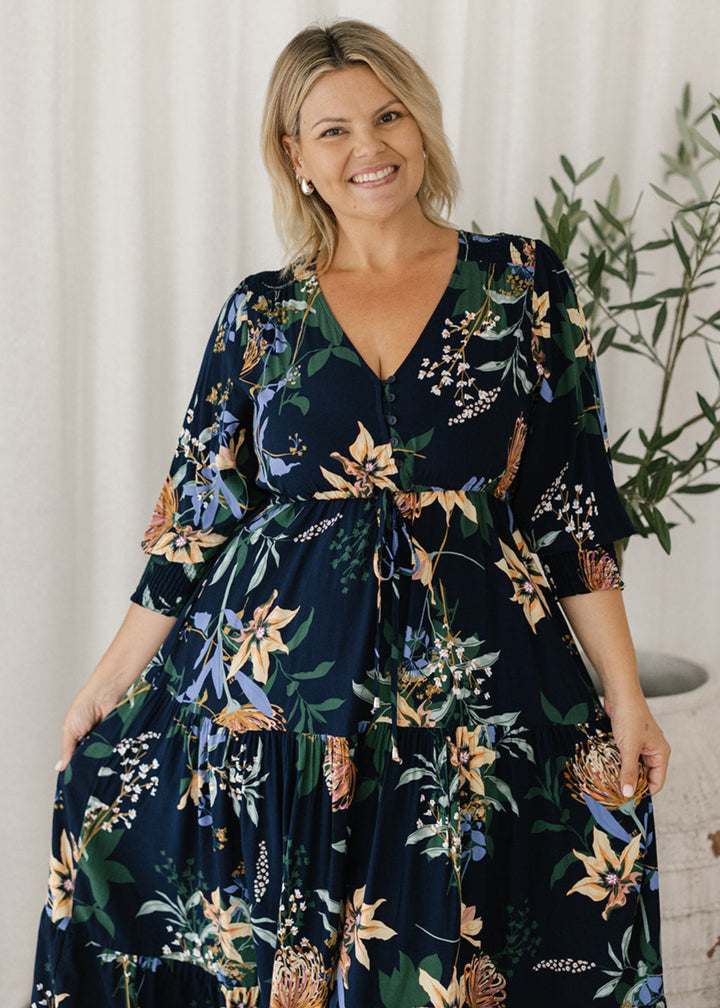 Esme Maxi Dress in Midnight Bloom