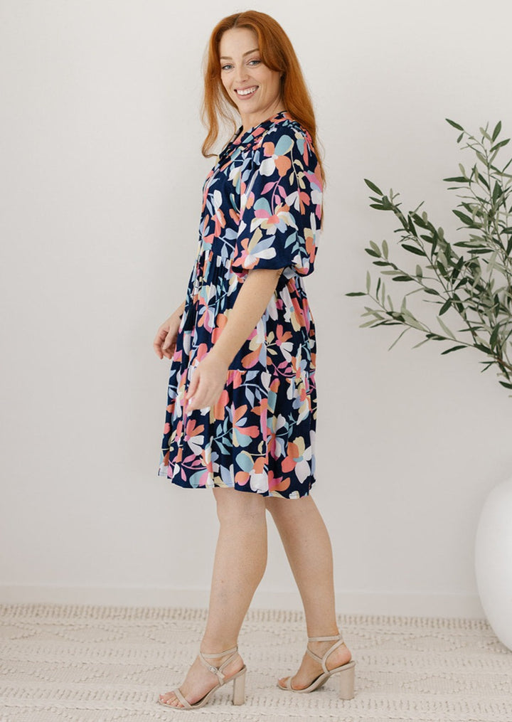 Floral Knee-Length Tunic Dress