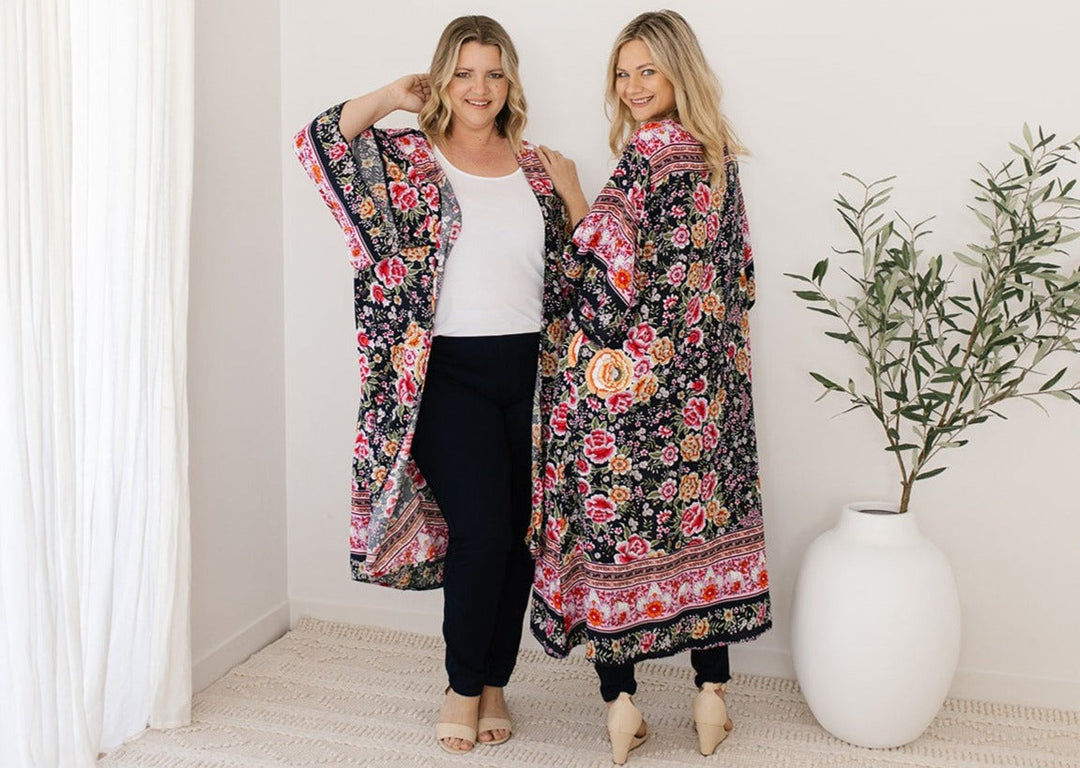 black bohemian kimono