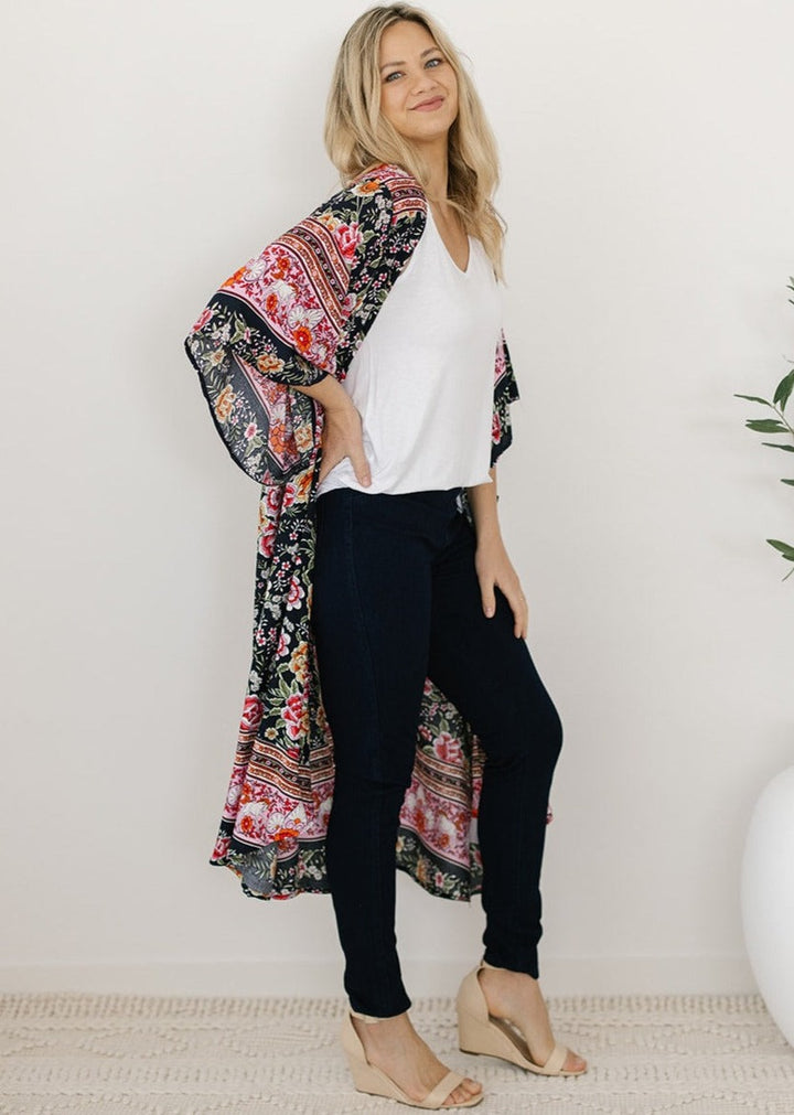 bohemian floral kimono