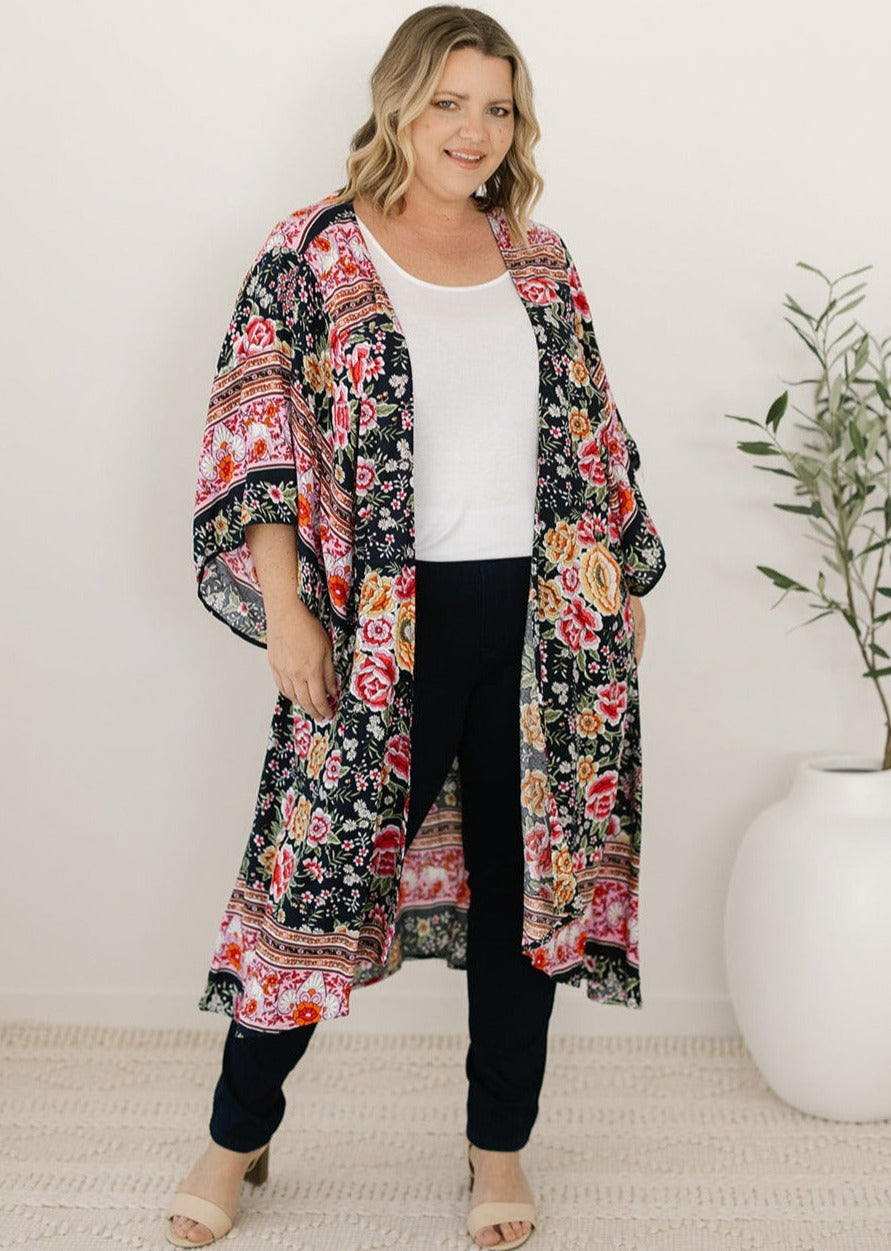 pink floral kimono australia