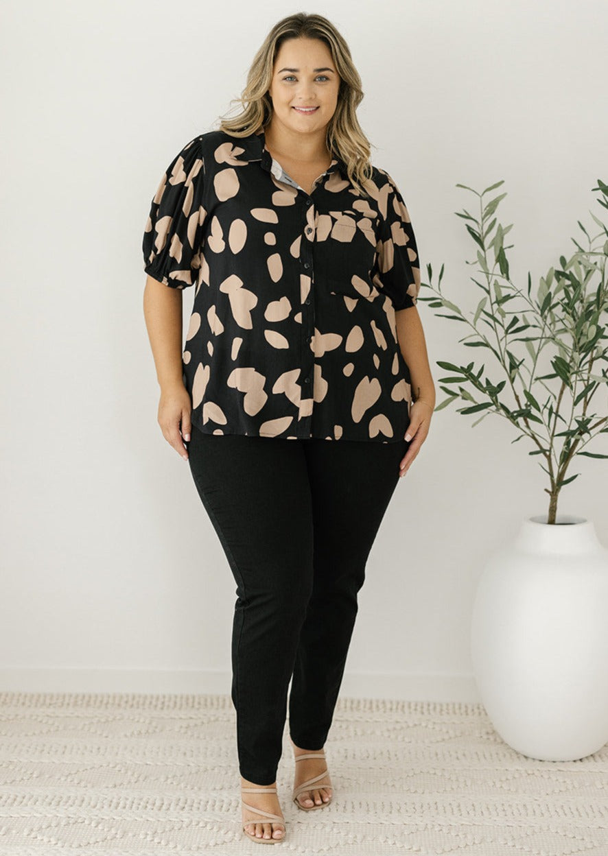 women's plus-size button-down top
