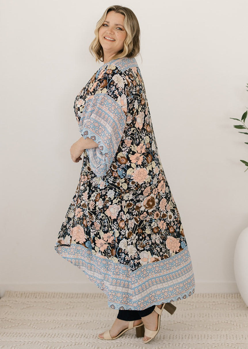 bohemian floral kimono