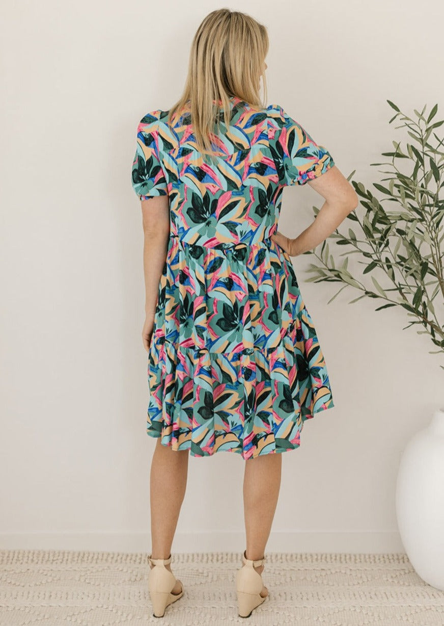 knee-length dress with sleeves