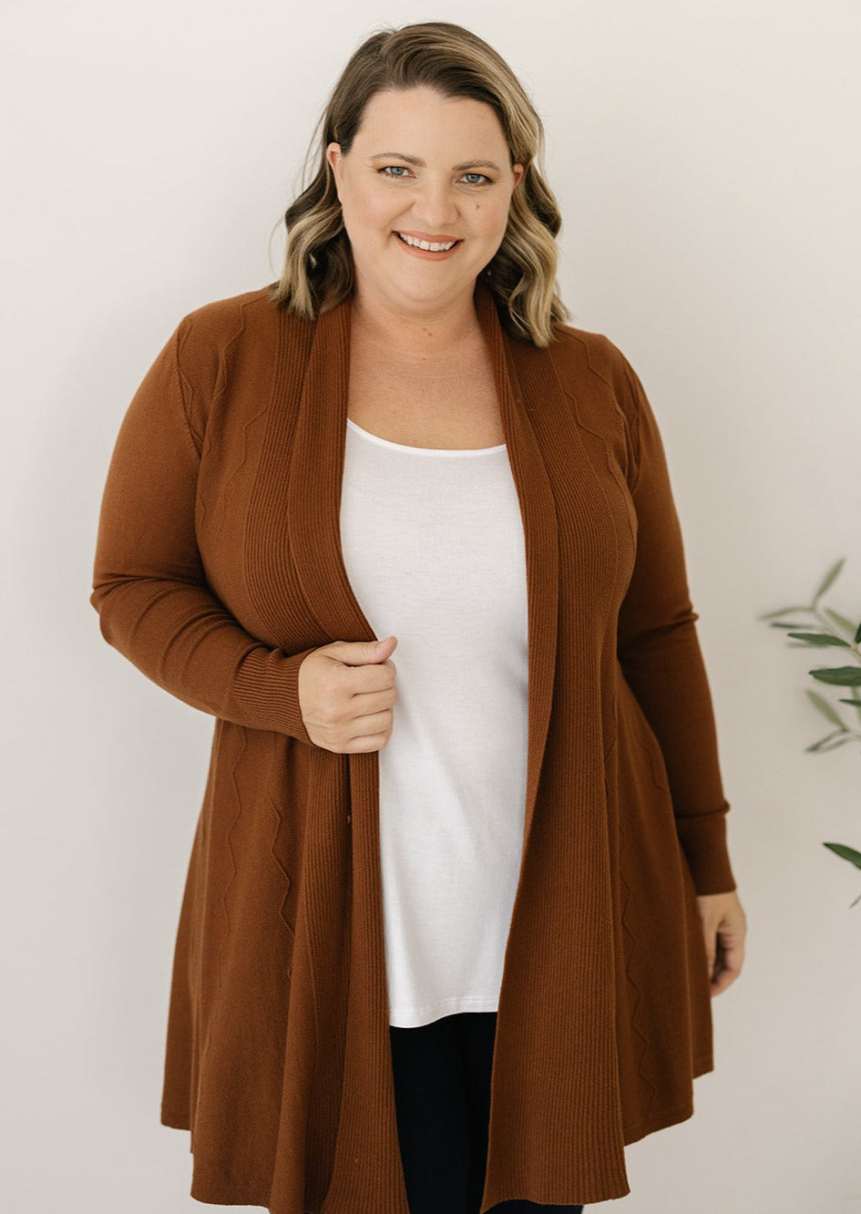 women's cardigan in chocolate brown