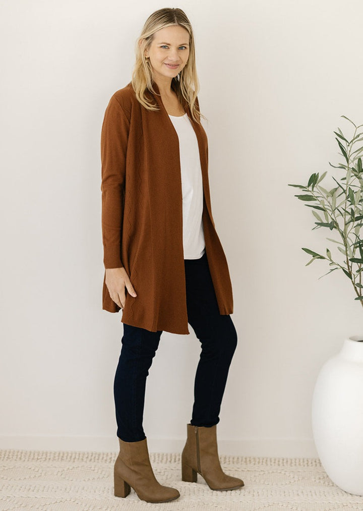 women's cardigan in chocolate brown