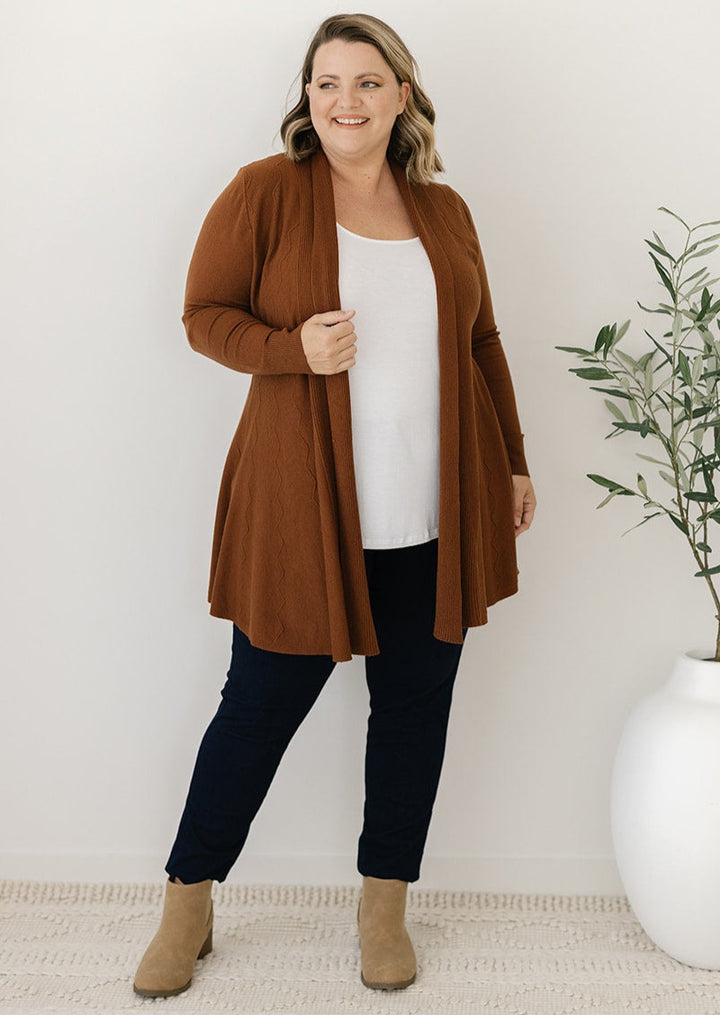 women's cardigan in chocolate brown