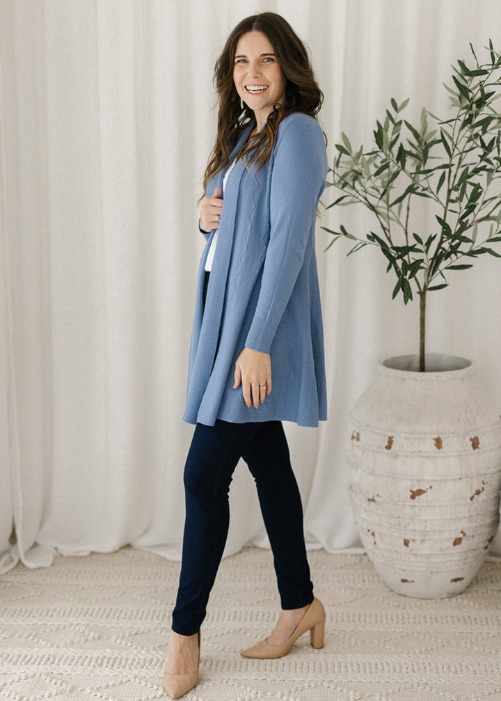Jasper Cardigan in Denim Blue