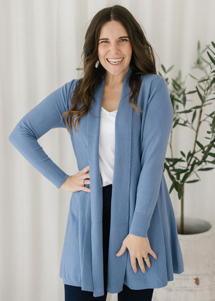Jasper Cardigan in Denim Blue