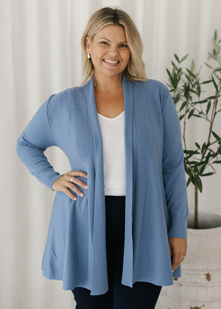 Jasper Cardigan in Denim Blue