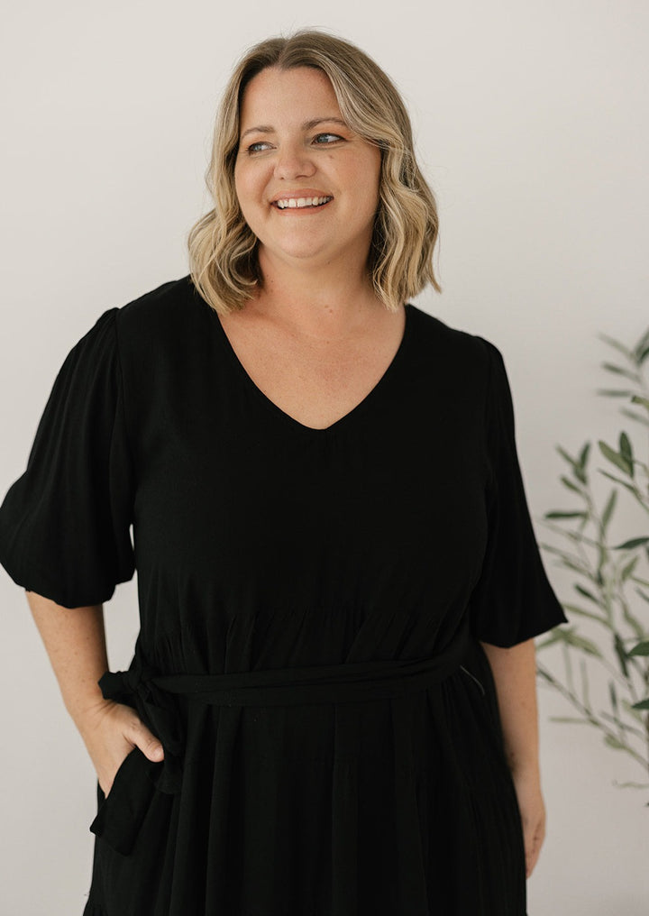 Jemma Midi Dress in Black