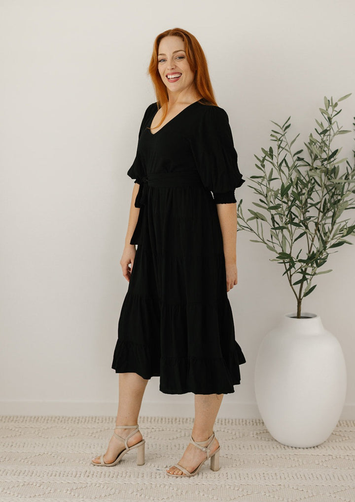 Jemma Midi Dress in Black