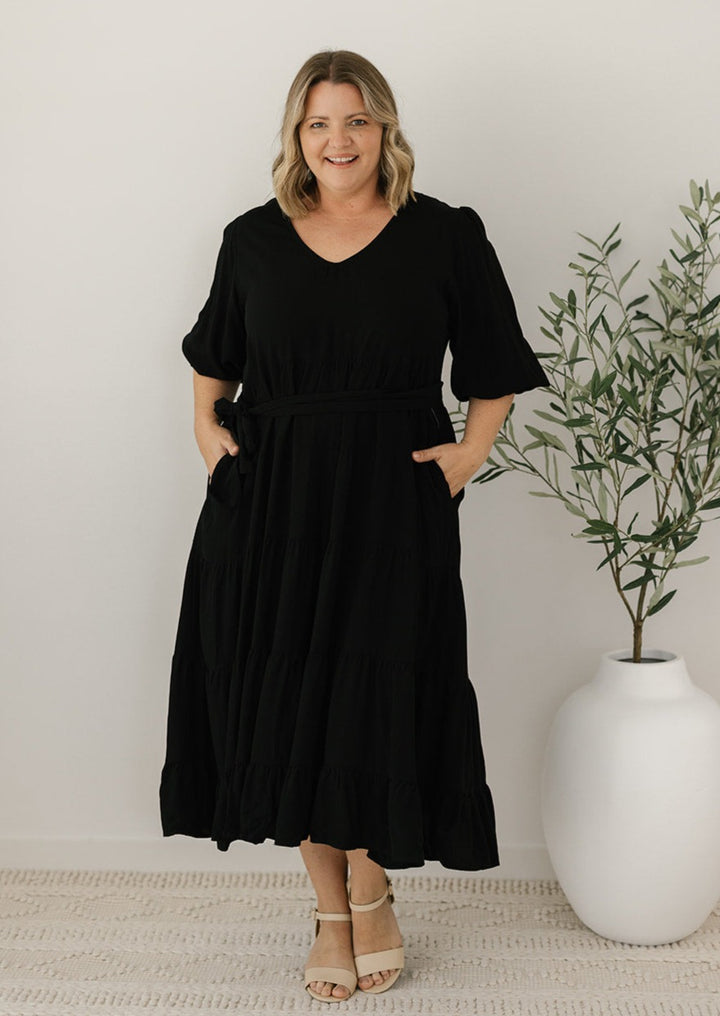 Jemma Midi Dress in Black