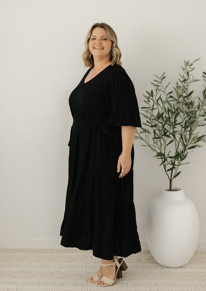 Jemma Midi Dress in Black