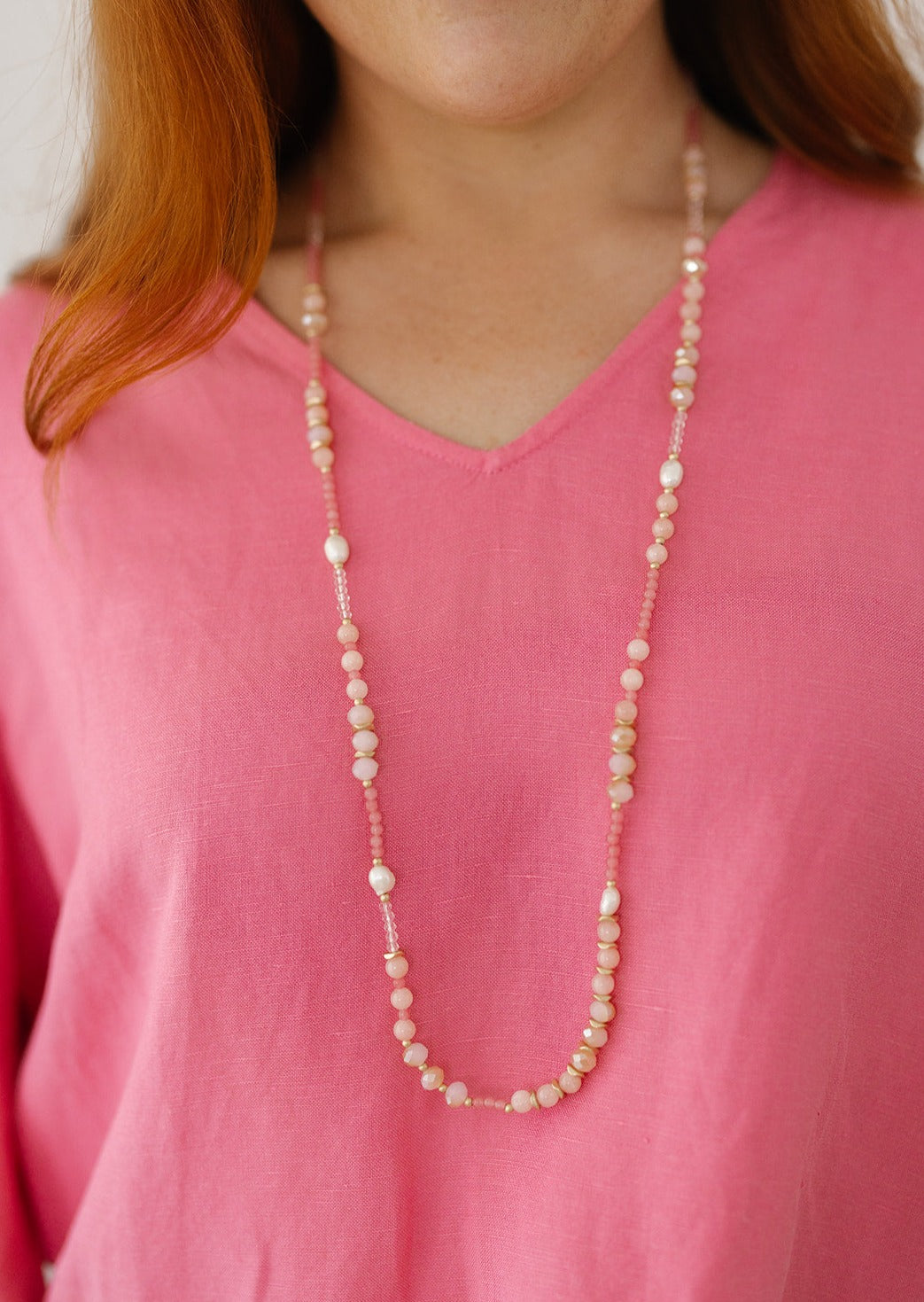 pink beaded necklace australia