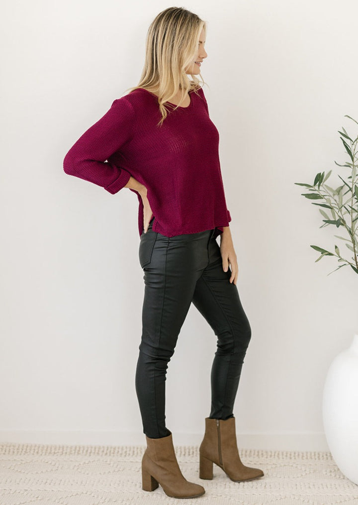 Kendra Knit in Burgundy