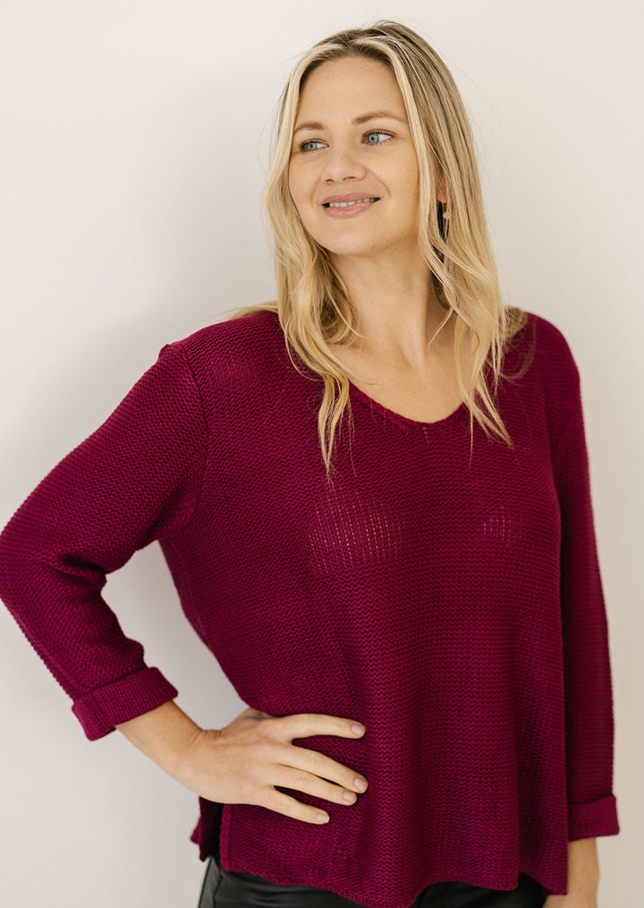 Kendra Knit in Burgundy