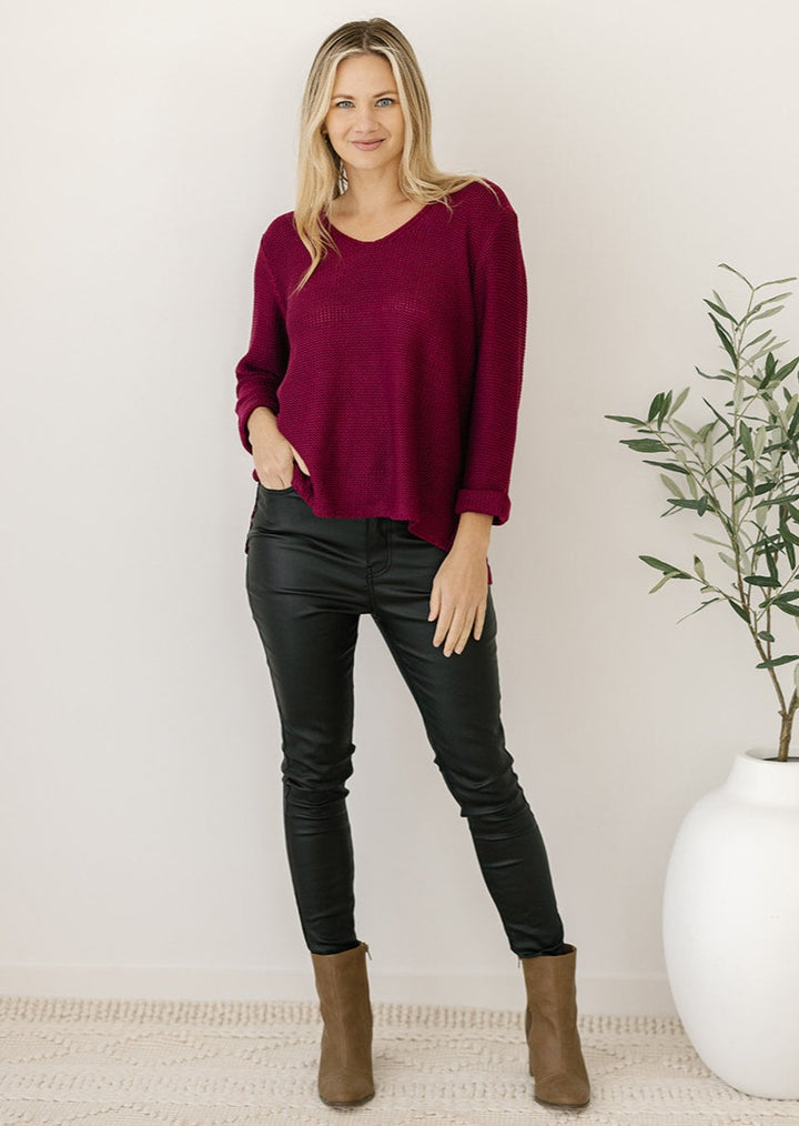 Kendra Knit in Burgundy