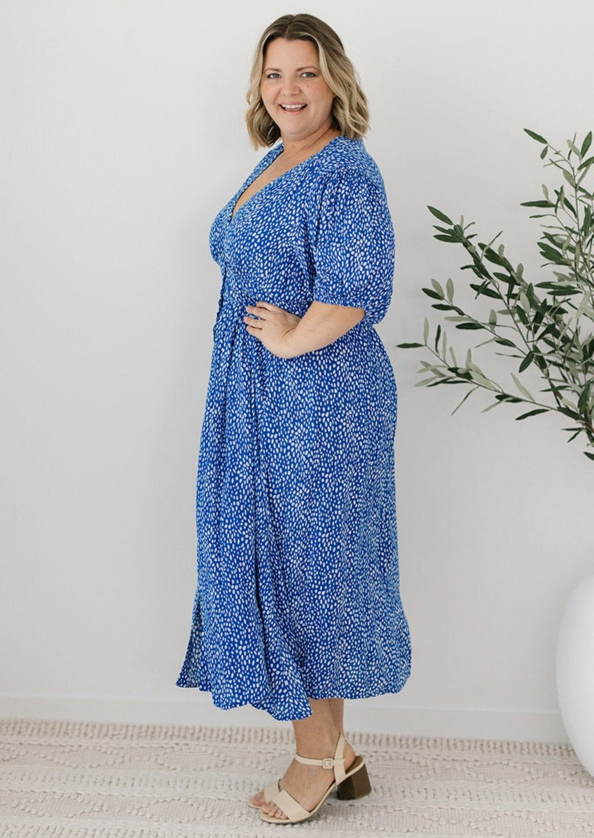Blue Midi Dress for Plus Size Women