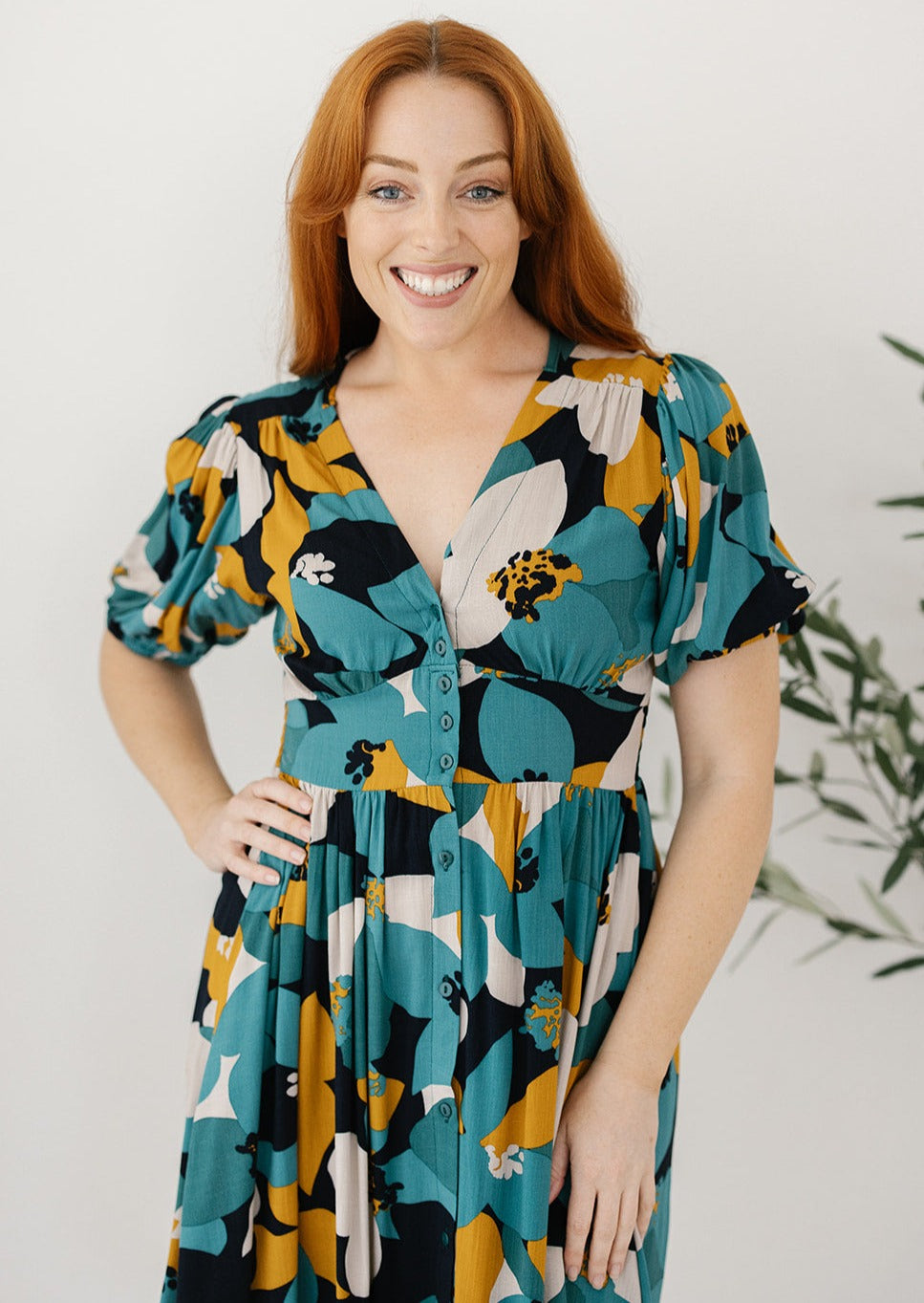 Knee-length Dress Abstract Floral 