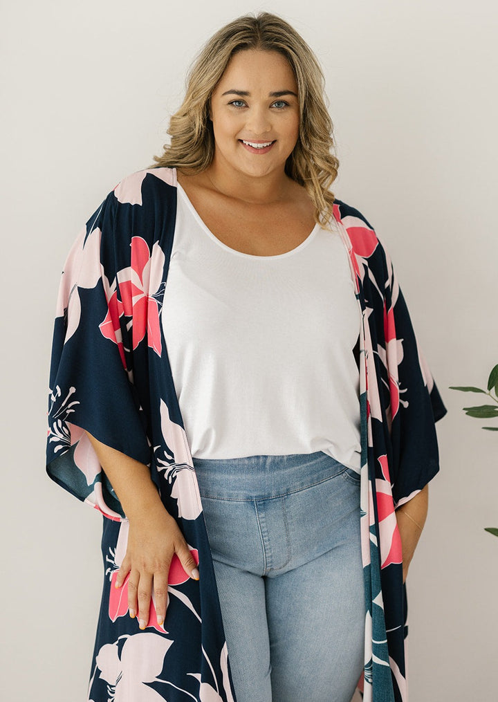 Flowy Navy Kimono