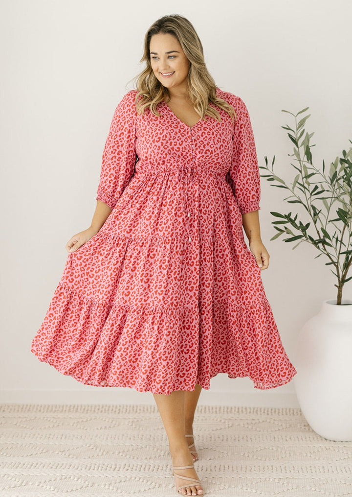 pink leopard print dress