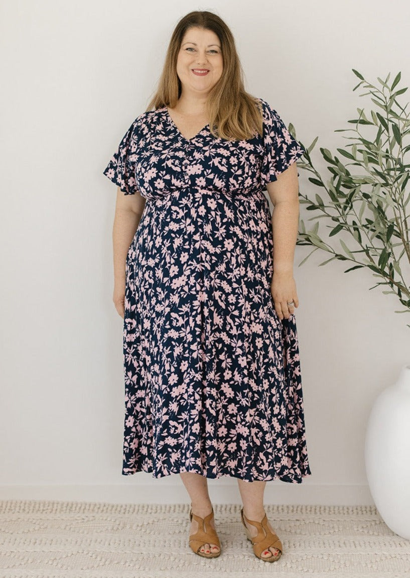 navy midi dress australia
