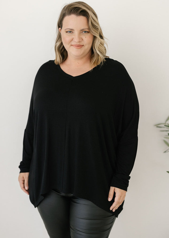 black long sleeve ladies tee