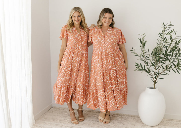 Plus-size summer midi dress with pockets