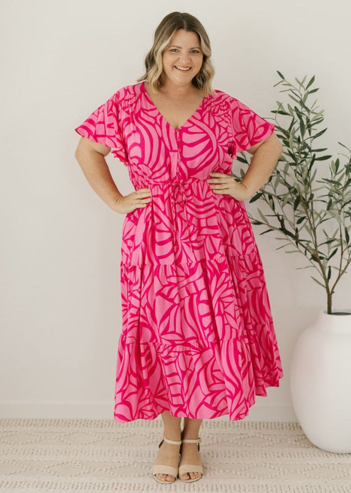 Hot Pink Midi Dress