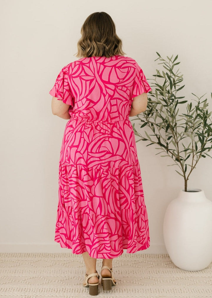 Pink Midi Dress for Curvy Women