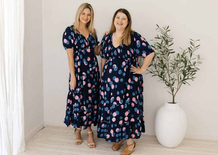polka dot midi dress