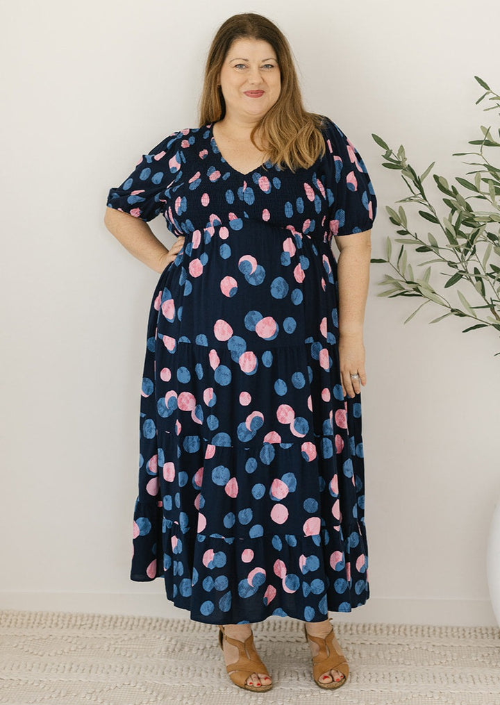 navy midi dress