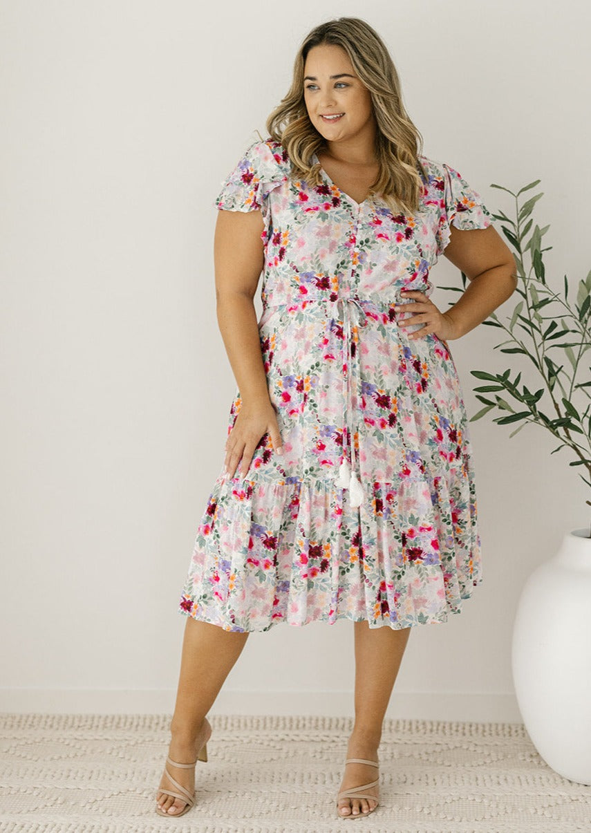 floral midi womens dress