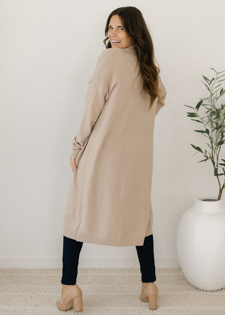 Tully Knit Cardigan in Beige