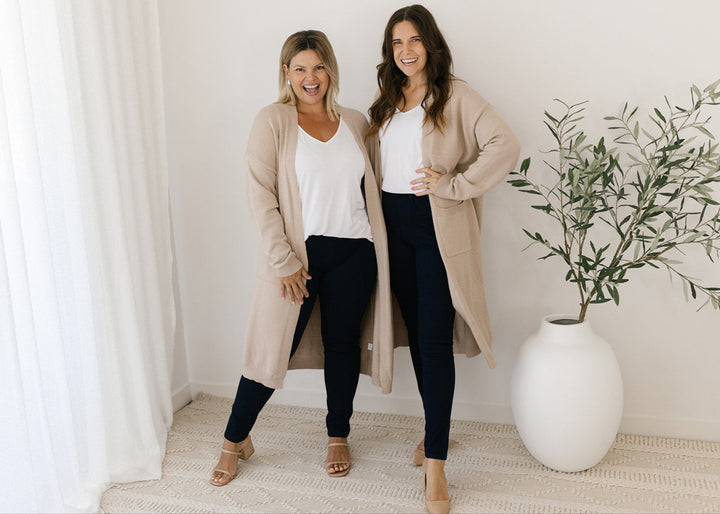 Tully Knit Cardigan in Beige