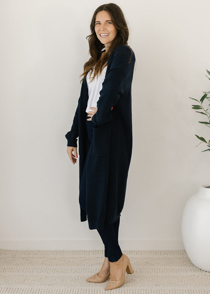 Tully Knit Cardigan in Navy