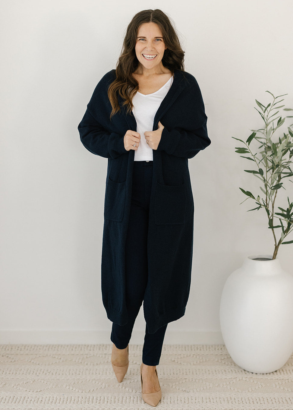 Tully Knit Cardigan in Navy