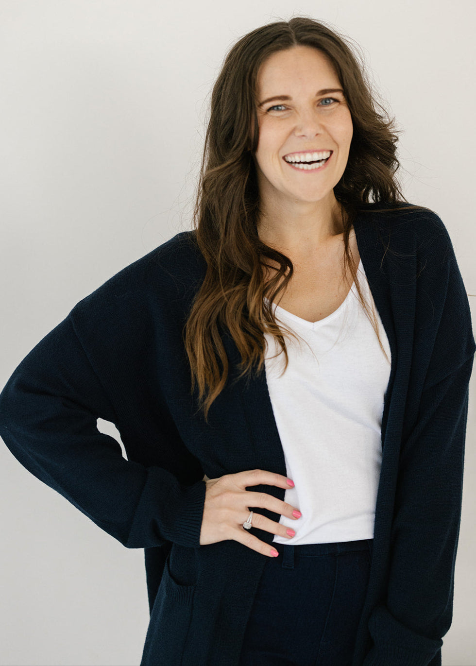 Tully Knit Cardigan in Navy