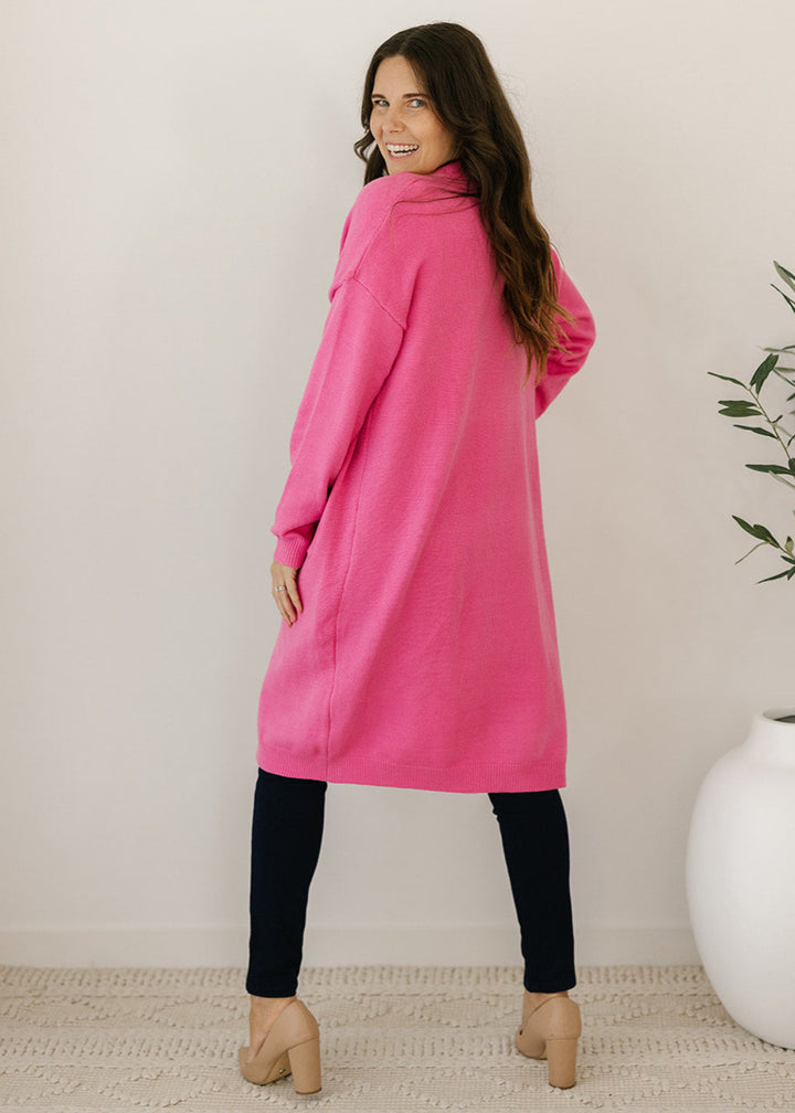 Tully Knit Cardigan in Pink