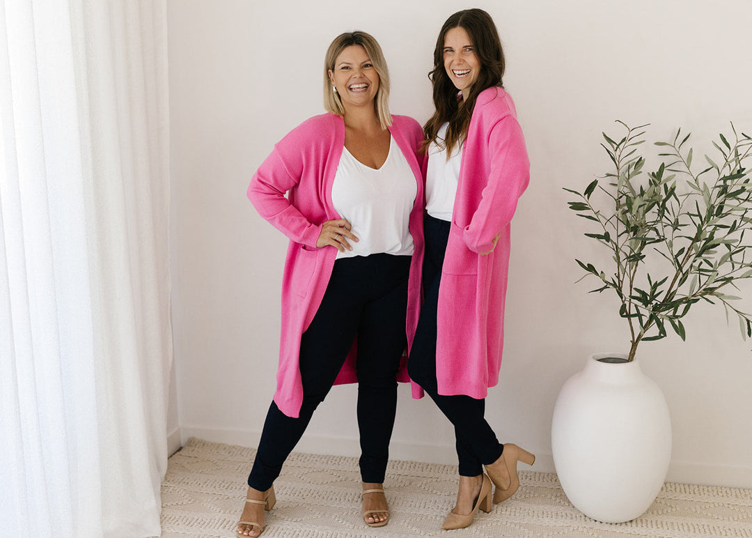 Tully Knit Cardigan in Pink