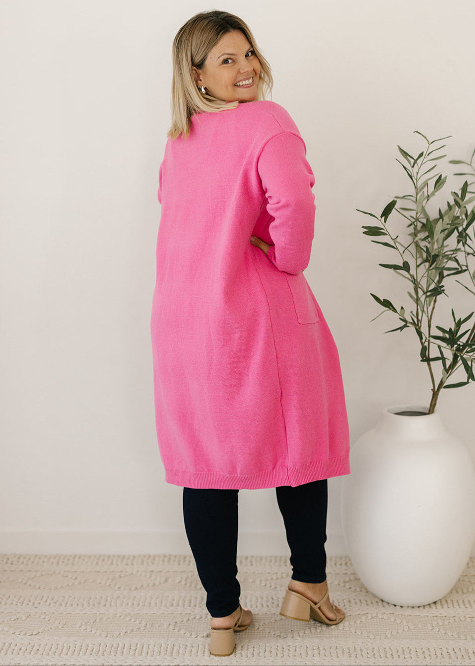 Tully Knit Cardigan in Pink