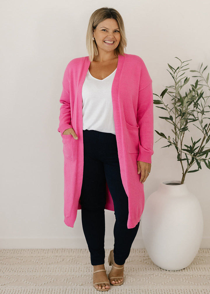 Tully Knit Cardigan in Pink
