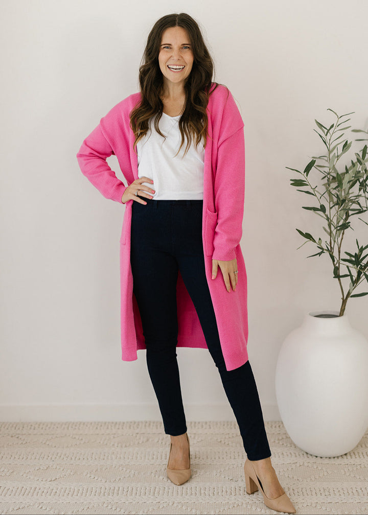 Tully Knit Cardigan in Pink