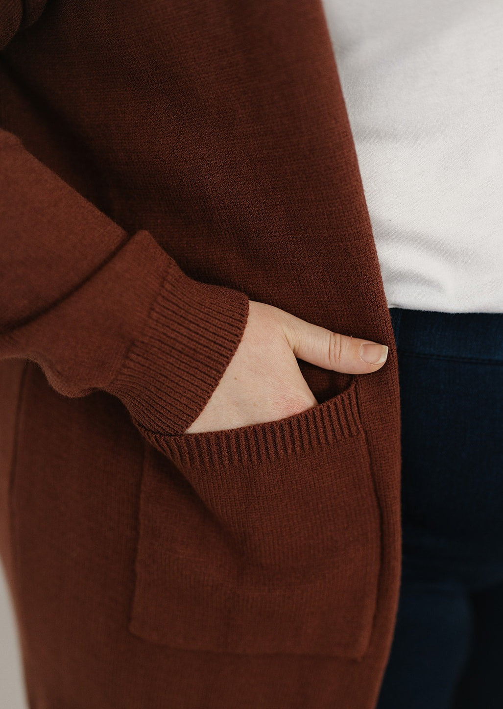 Knit cardigan with pockets for women