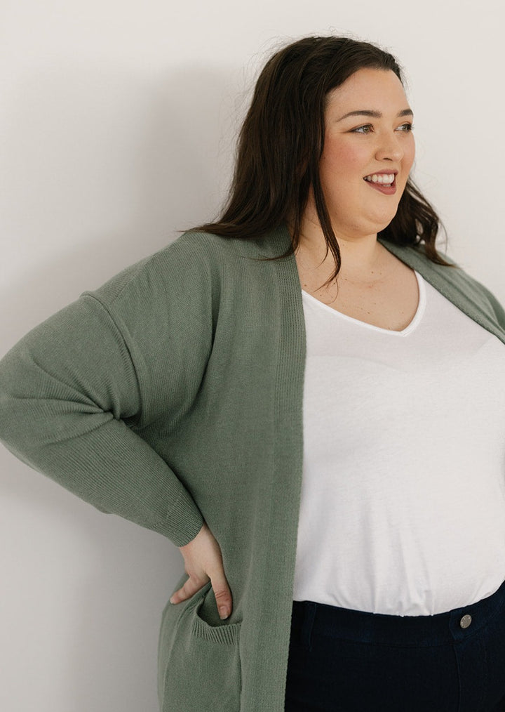 Knit cardigan with pockets for women
