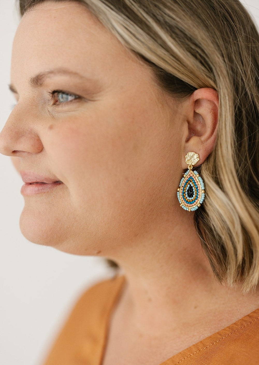 beaded teardrop earrings