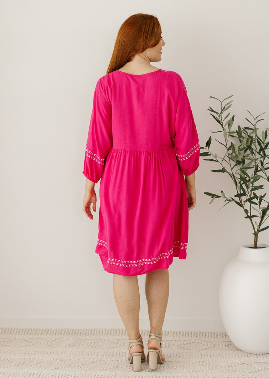 Flattering Loose Pink Dress